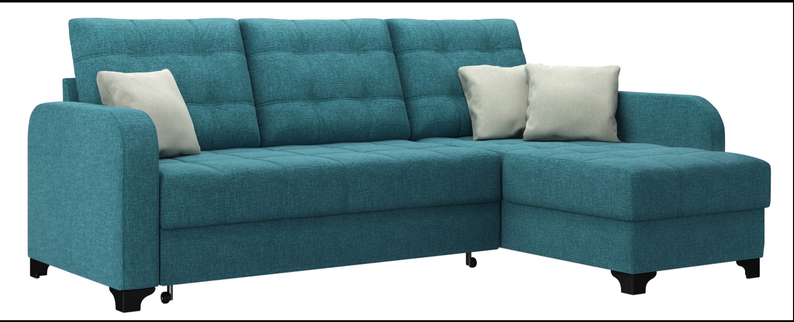 фото Диван тканевый угловой ливерпуль baltic бирюзовый (рогожка) d1 furniture