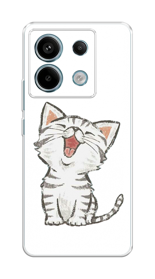 

Чехол Awog на Poco X6 "Котенок рисованный", Серый;белый, 321550-1