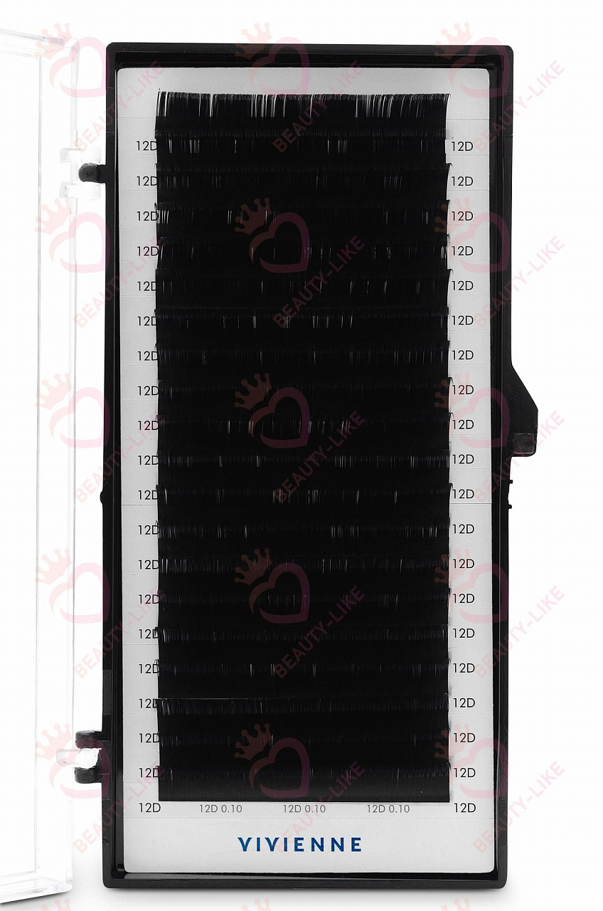 

Ресницы Vivienne D 0.10 13 мм 20 линий, Черный