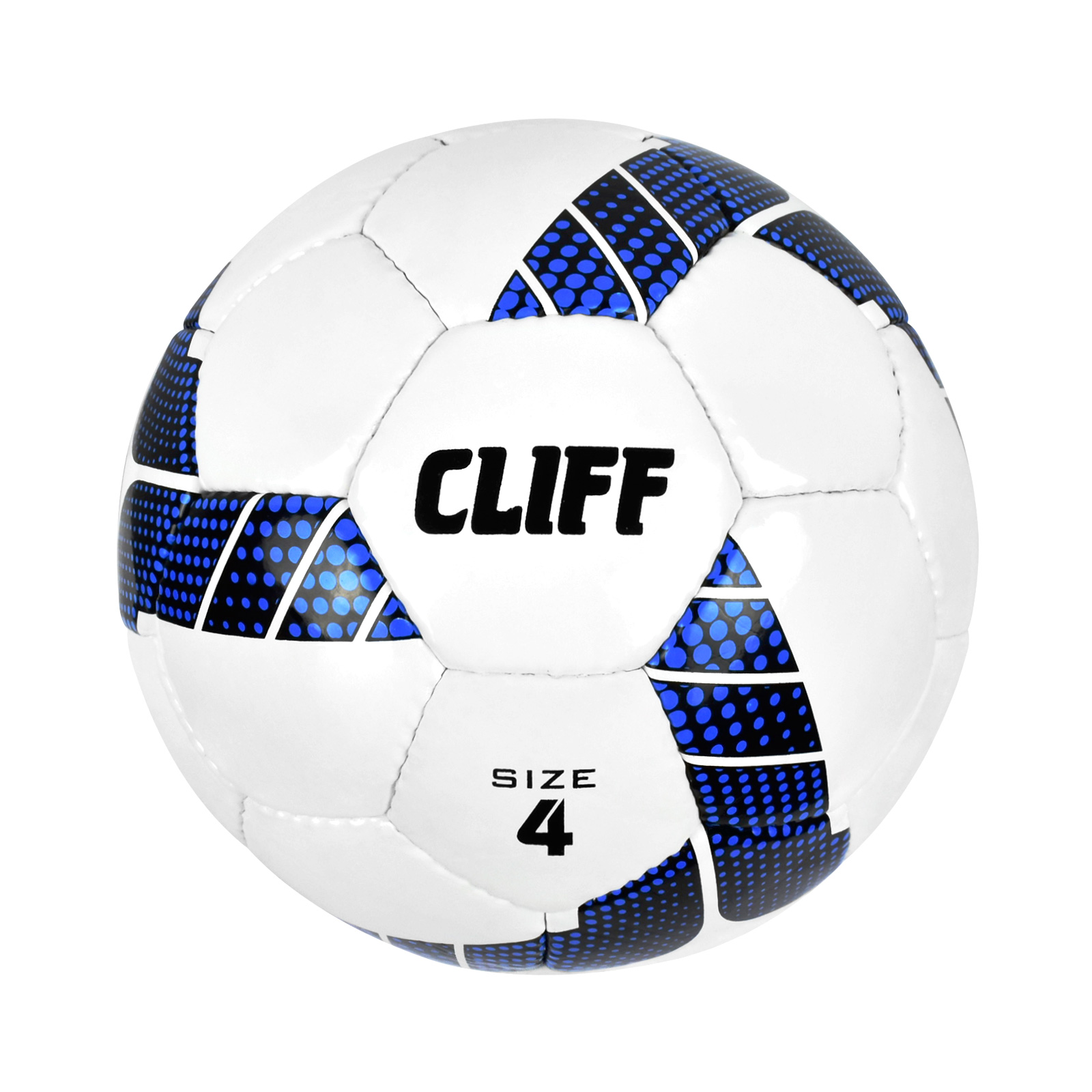 

Мяч футбольный CLIFF CF-54, 4 размер,с отскоком, PU Shine, бело-синий (полосы), Белый