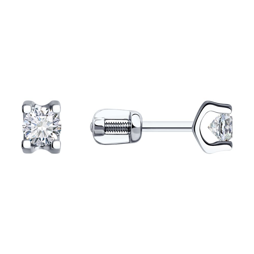 

Серьги из белого золота SOKOLOV 0200159-3, фианит, 0200159-3