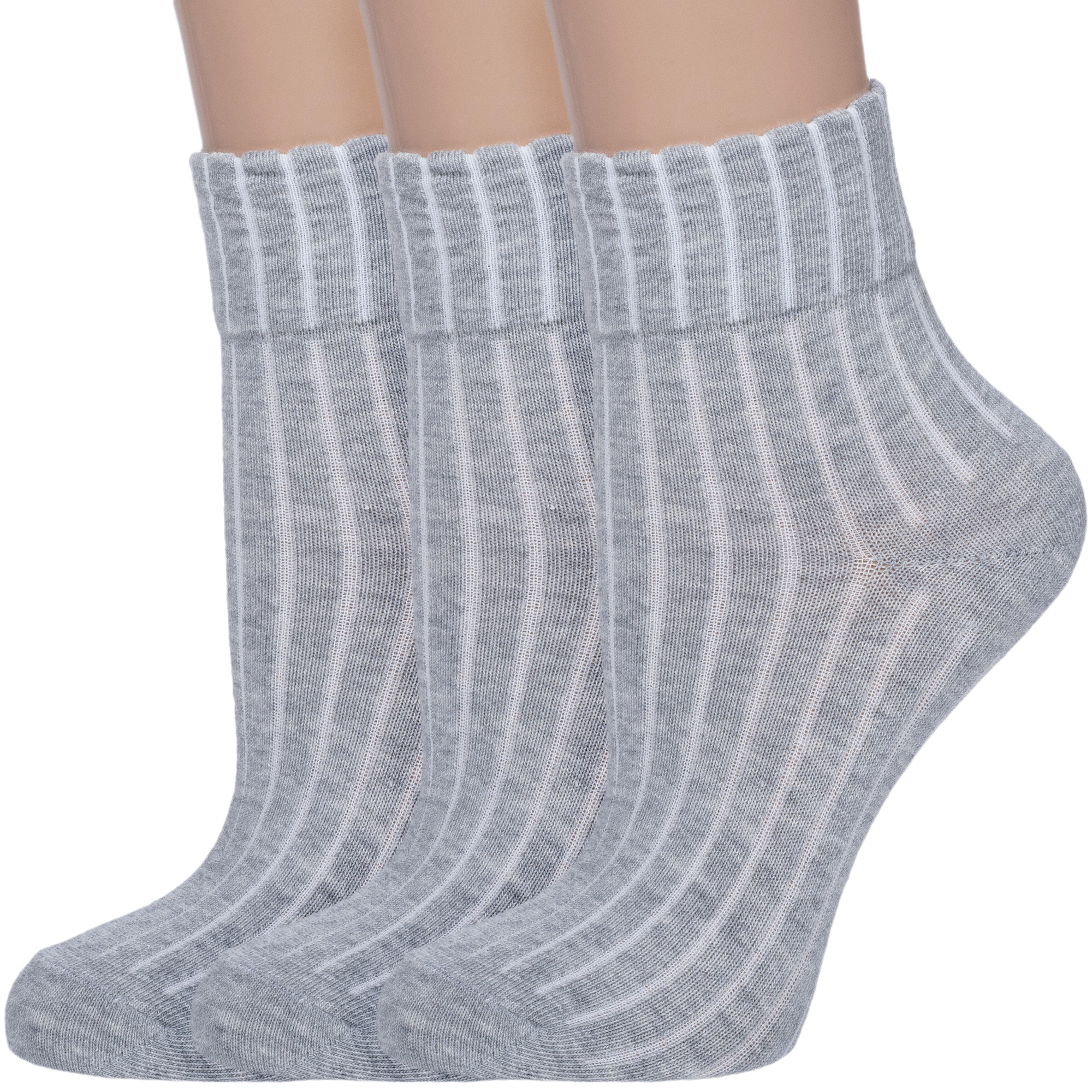 Носки детские АКОС 3-ВК41000-1, светло-серые меланж, 12 носки детские серые с рисунком в виде наушников и надписью