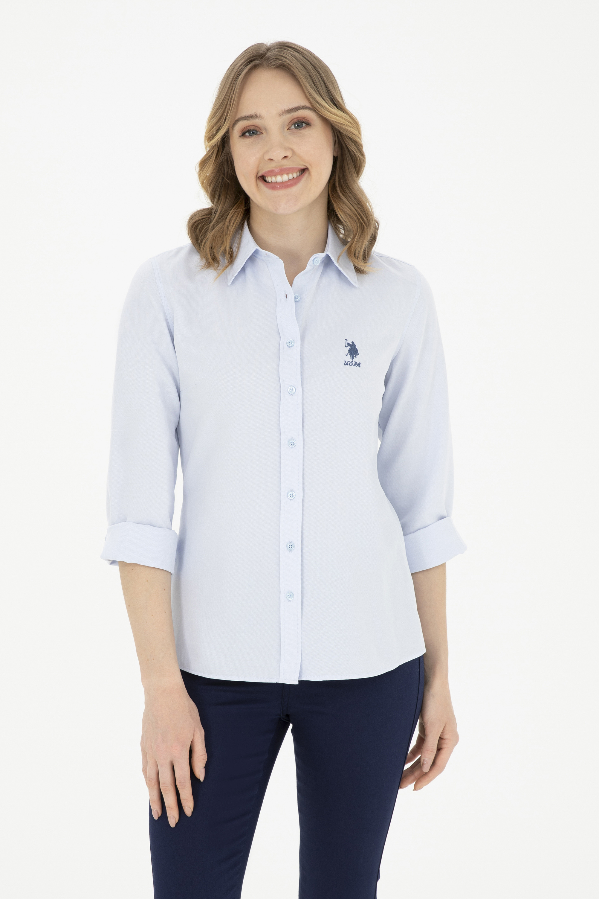 

Рубашка женская US Polo Assn G082GL0040WOX024Y голубая 38, Голубой, G082GL0040WOX024Y
