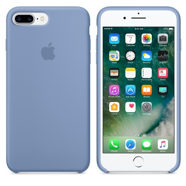 фото Чехол для iphone 8 plus silicon case 100% org azure синий nobrand