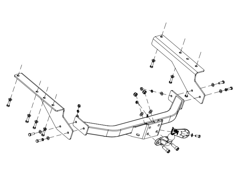 

Фаркоп Toyota RAV4 2013-2019,Lexus NX 2014-2021 крюк торцевой на 2 болтах,балка открытая, 24.2388.21