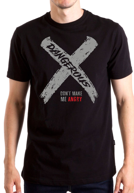 

Футболка унисекс NoBrand Dangerous Angry черная XL, Черный, Dangerous Angry