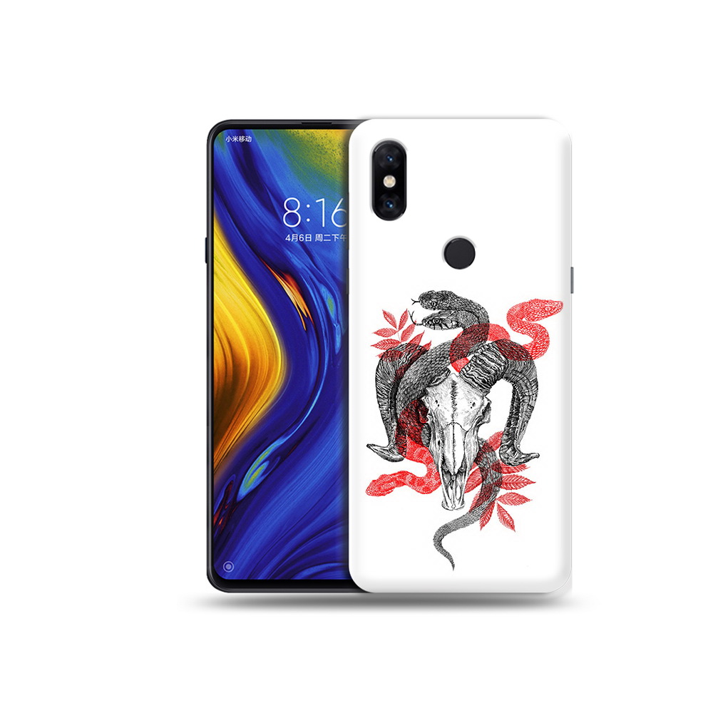 

Чехол MyPads Tocco для Xiaomi Mi Mix 3 змея в черепе рисунок (PT119757.326.365), Прозрачный, Tocco