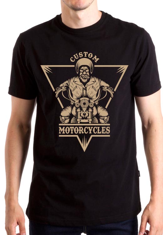 

Футболка унисекс NoBrand Custom Motorcicles черная M, Черный, Custom Motorcicles