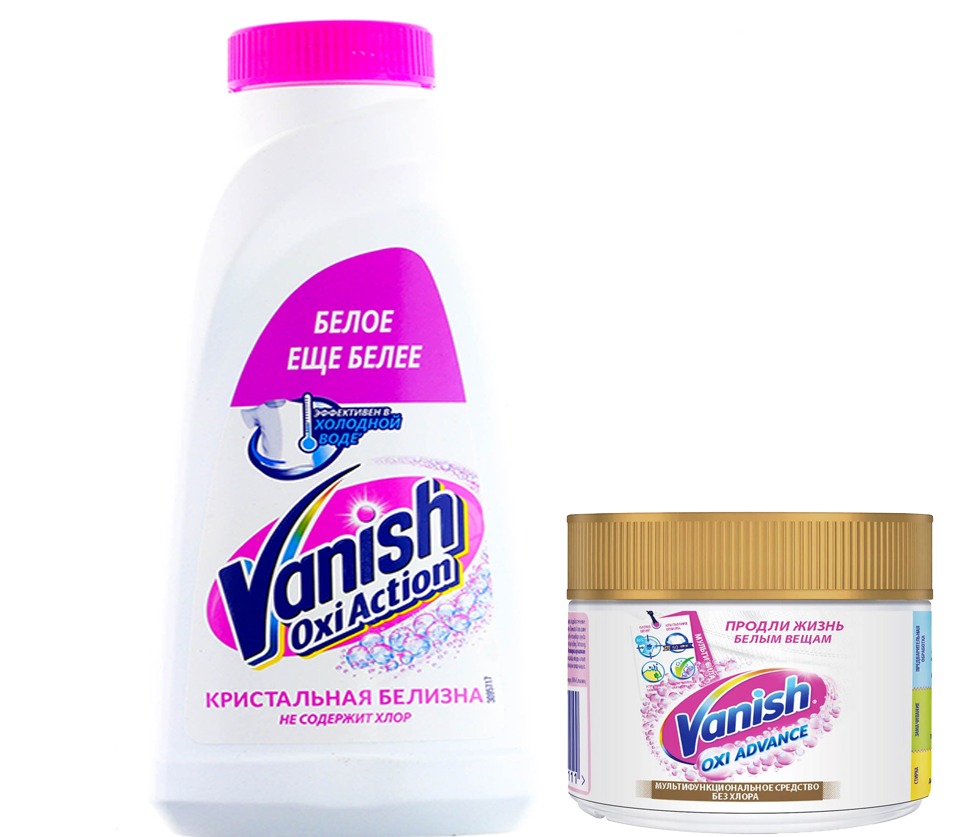 фото Отбеливатель для тканей vanish oxi advance 400гр + пятновыводитель vanish oxi action