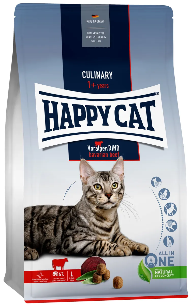 фото Сухой корм для кошек happy cat culinary, с альпийской говядиной, 4кг