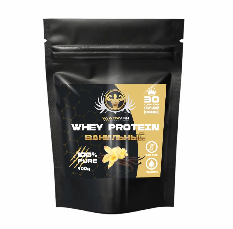 Протеин WowMan Whey Protein со вкусом ванили 900 г