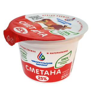

Сметана 25% п/ст 200г чебаркуль
