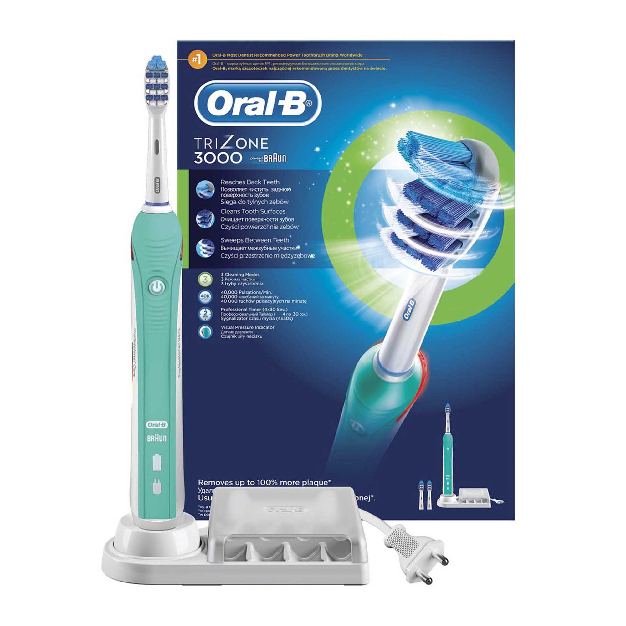 Зубная щетка электрическая Braun Oral-B TriZone 3000 (D20.535.3) White зубная щетка электрическая braun oral b teen d601 523 3