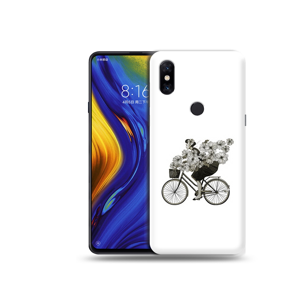 Чехол MyPads Tocco для Xiaomi Mi Mix 3 девушка на велосипеде с цветами (PT119757.326.307)