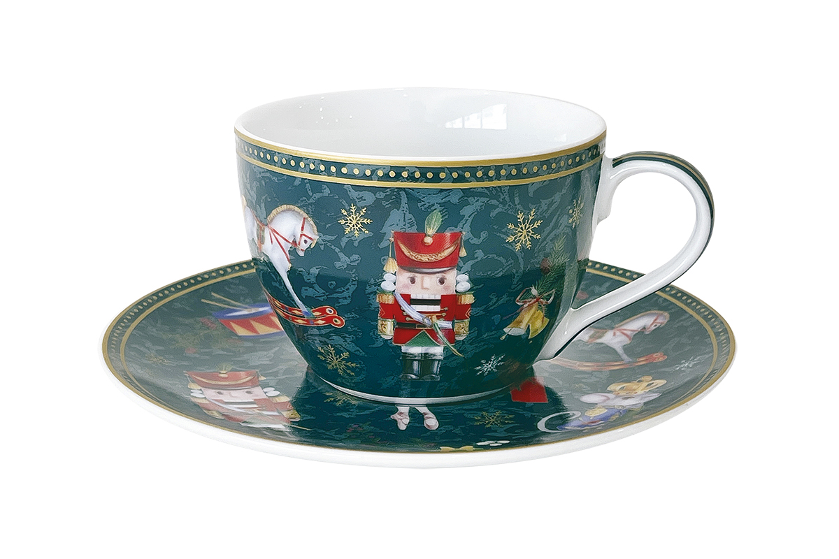 Пара чайная Коралл Щелкунчик и мышиный король 250мл зеленая B0939-A07056