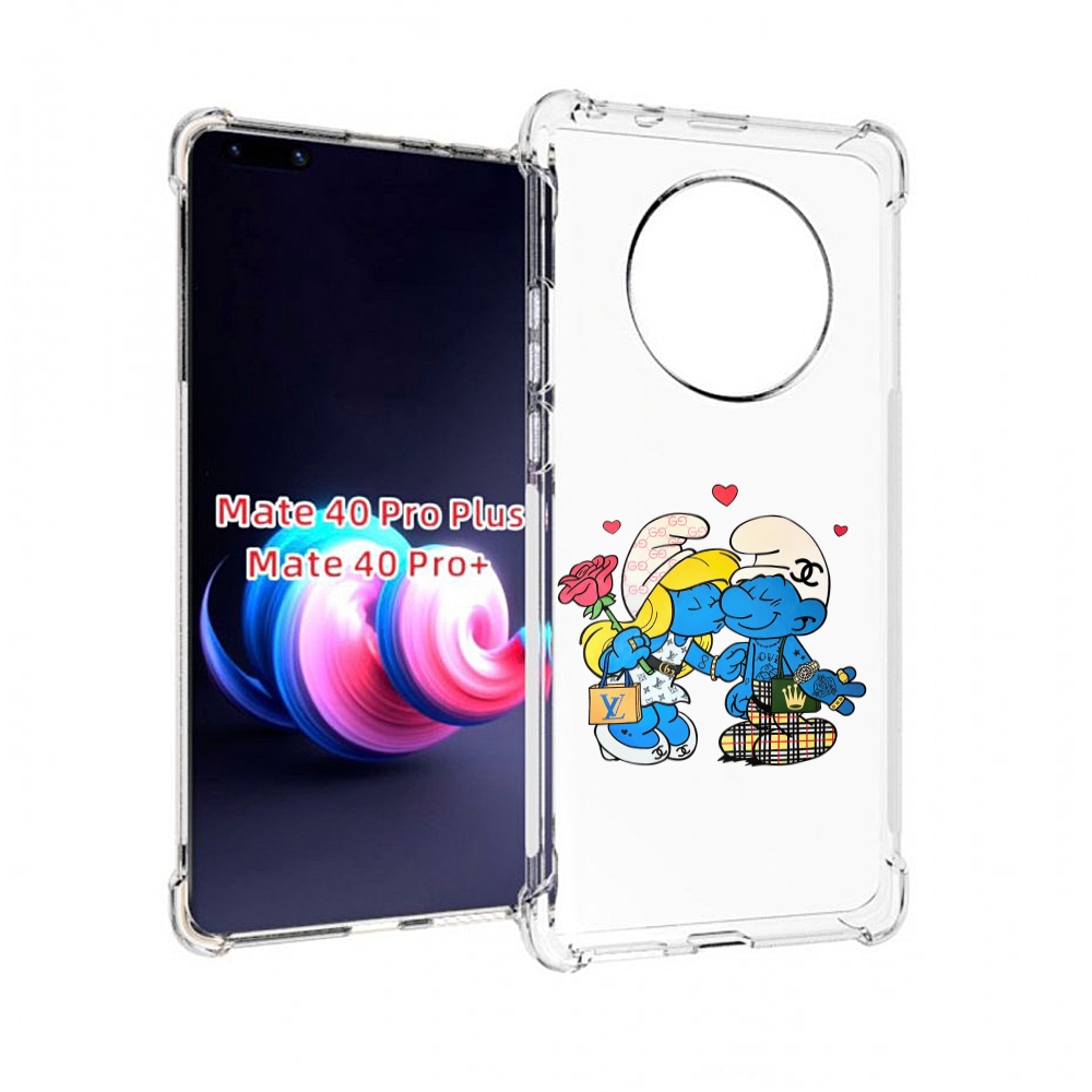 

Чехол MyPads модные-смурфики для Huawei Mate 40 Pro+ Plus, Прозрачный, Tocco