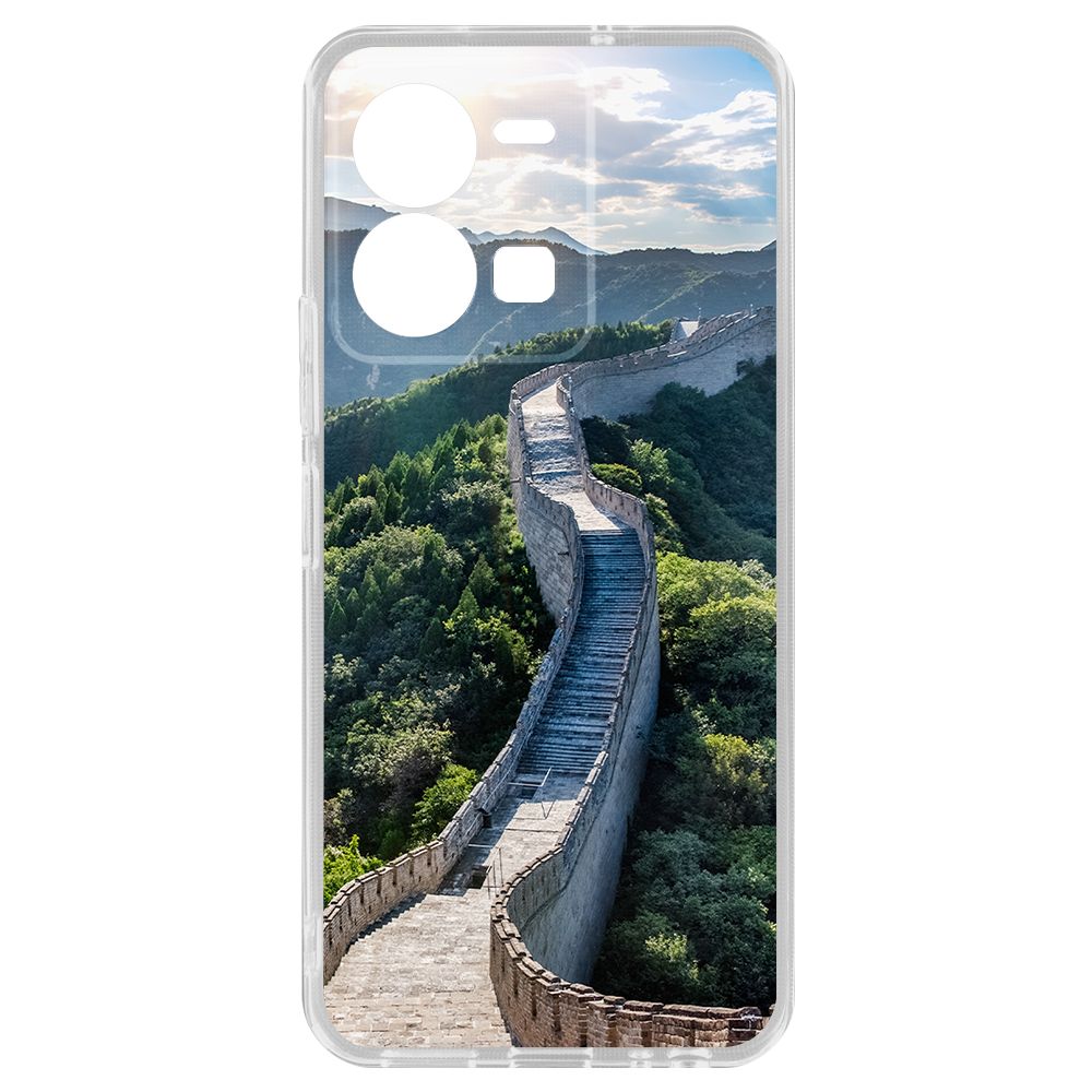 Чехол-накладка Krutoff Clear Case Китай, Великая Стена для Vivo Y35