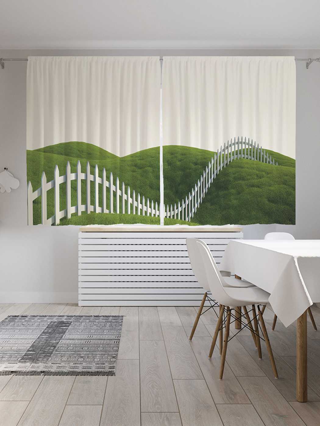 

Классические шторы JoyArty "Волнистый заборчик", серия Oxford DeLux, 2 полотна 145x180 см, Волнистый заборчик