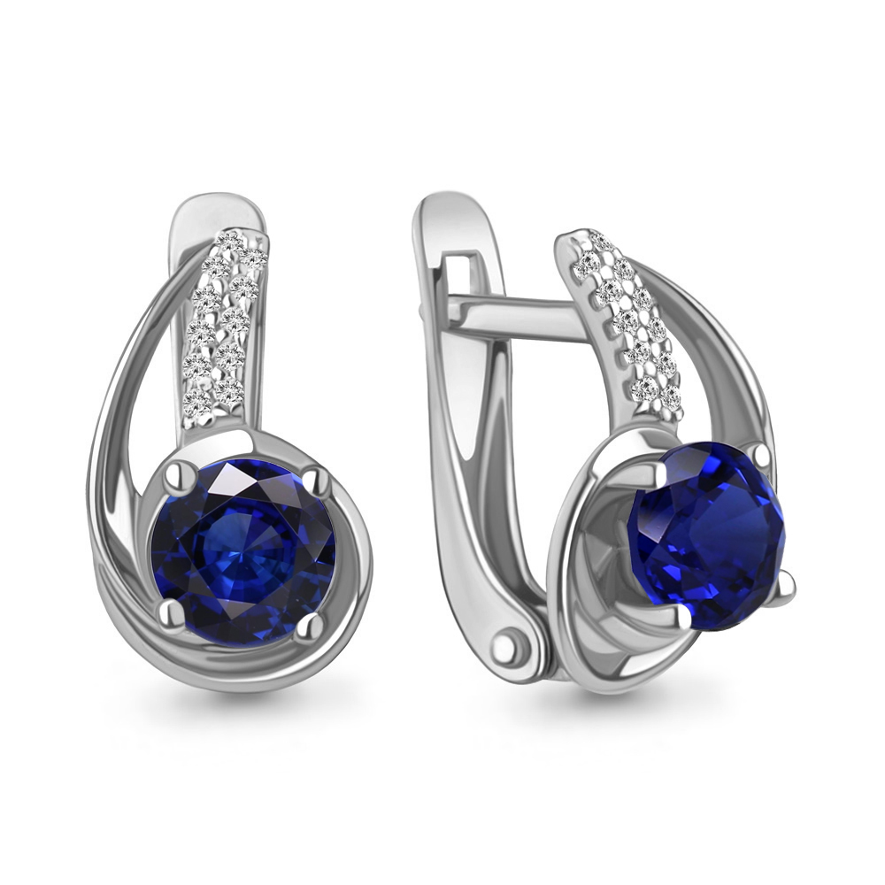 

Серьги из серебра с фианитом Aquamarine 42985Б_925_р, 42985Б_925_р