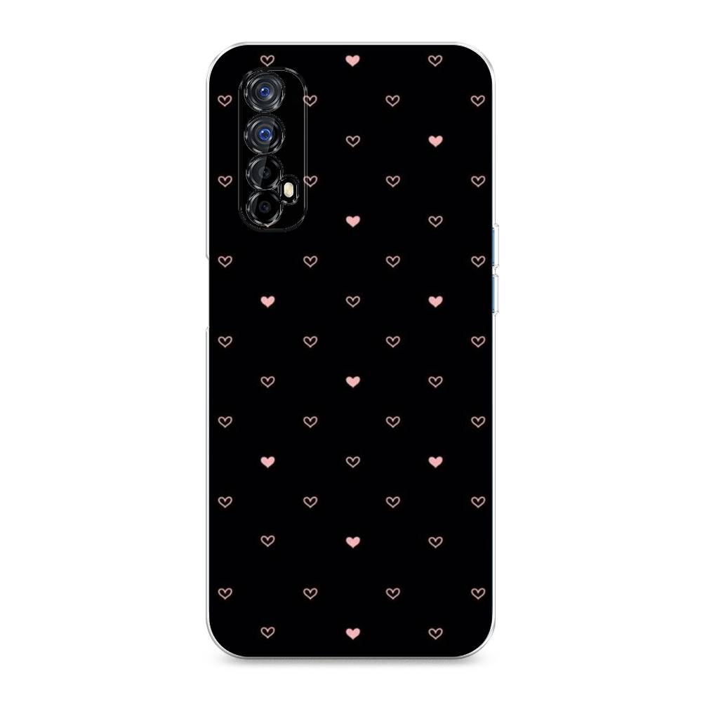 

Чехол Awog на Realme 7 "Черный фон и сердечки", Разноцветный, 254150-3