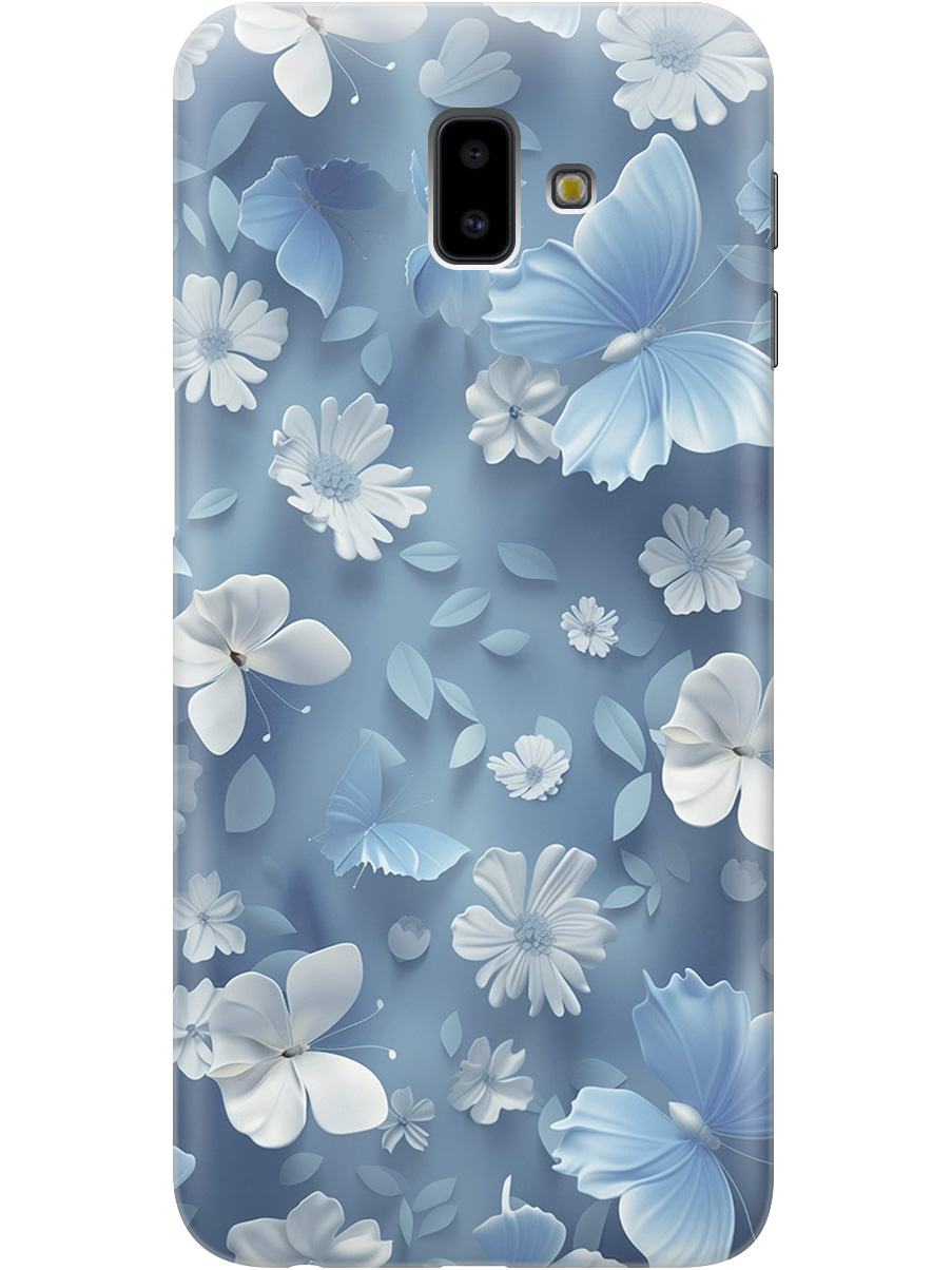 

Силиконовый чехол на Samsung Galaxy J6+ (2018) с принтом "Голубые бабочки", Прозрачный;белый;голубой, 719355810