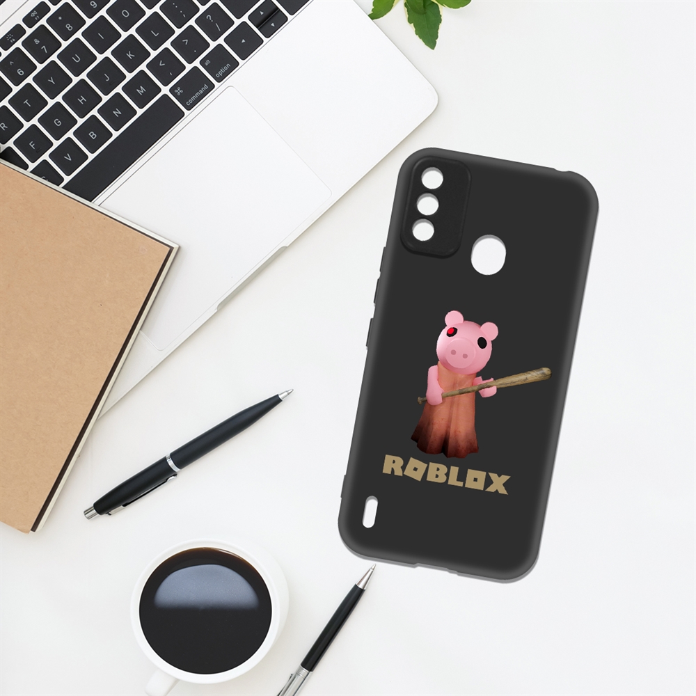 

Чехол-накладка Krutoff Soft Case Roblox-Пигги для ITEL A48 черный