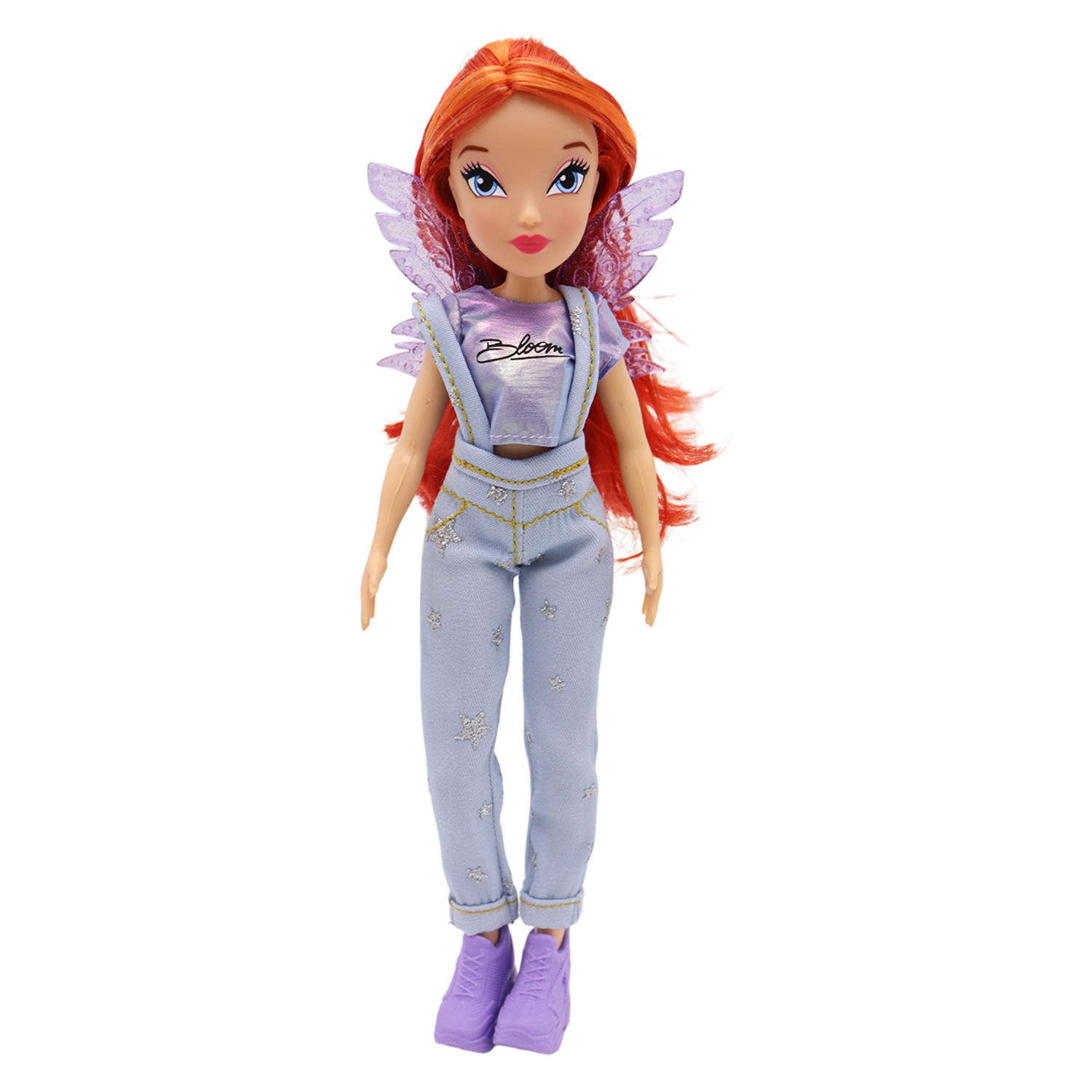 Кукла шарнирная Winx Club Блум в джинсах с крыльями, 24 см, IW01322201