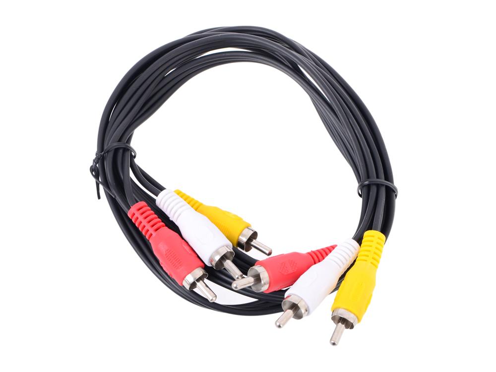 Кабель VCOM 3RCA - 3RCA, 1.5м TAV7150-1.5M черный