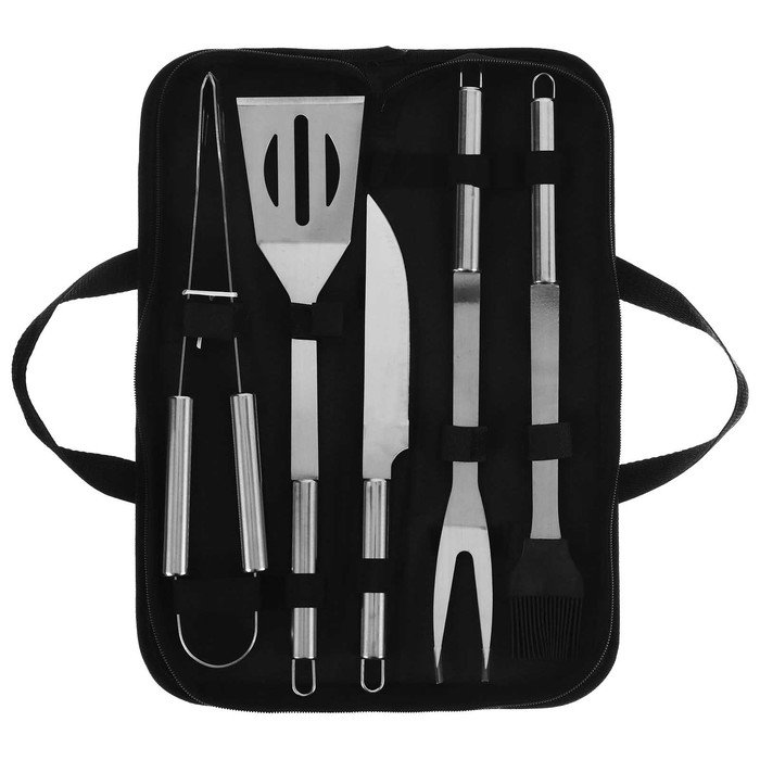 фото Набор для барбекю luxury gift 5 предмета (вилка,щипцы,лопатка,нож,кисточка)
