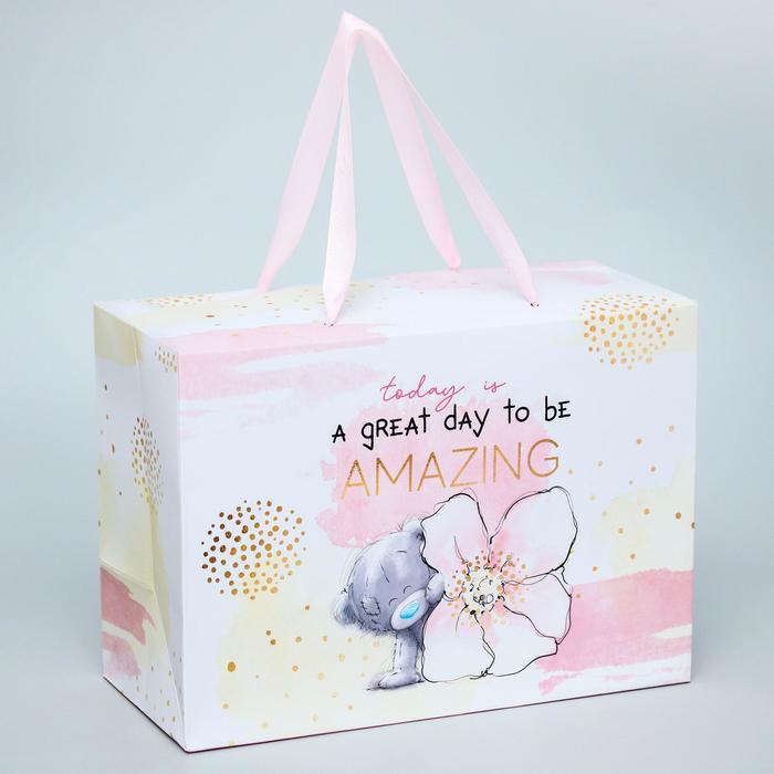 

Пакет-коробка Today is a great day to be Amazing, 20 x 28 x 13 см, Белый