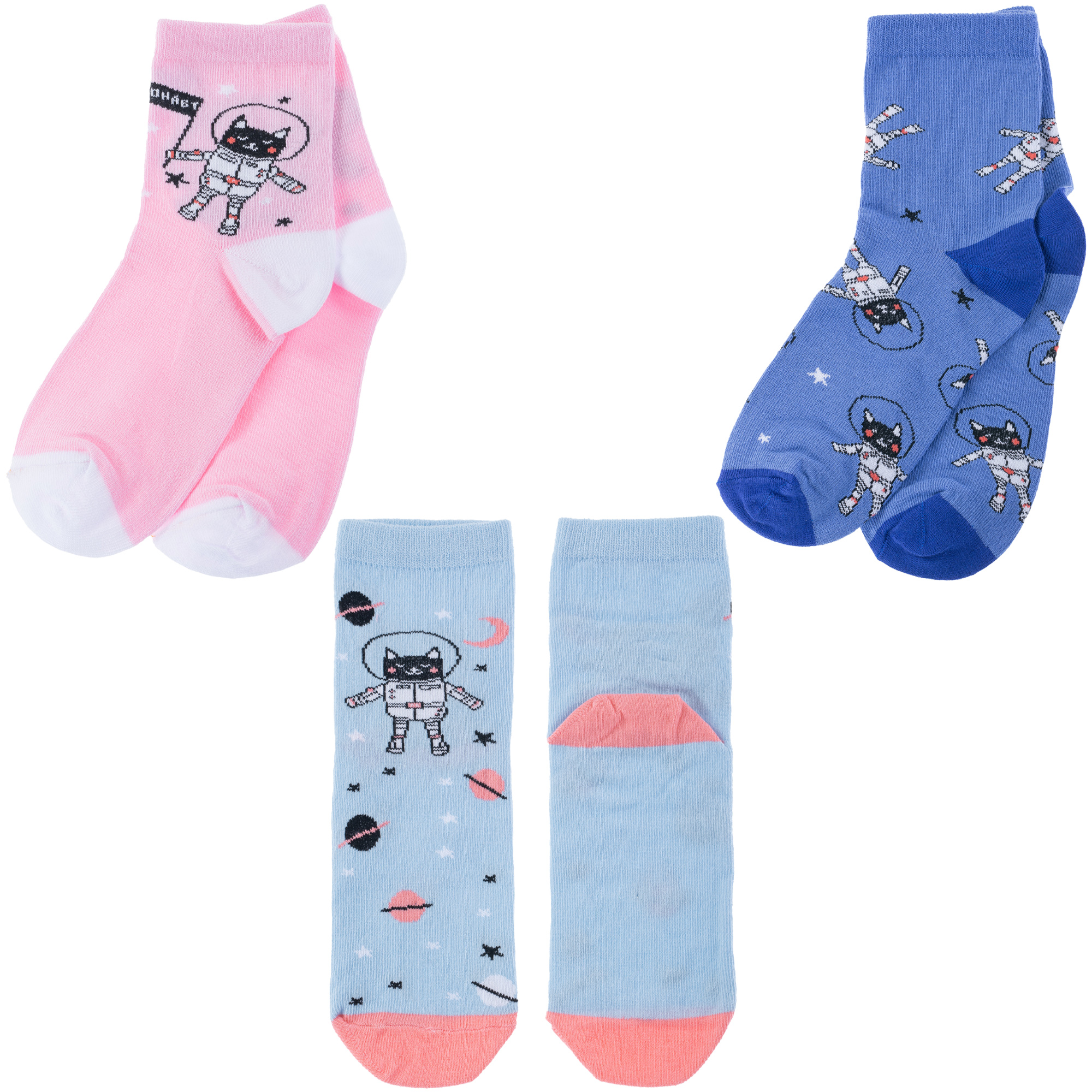 

Носки детские АКОС 3-CK41800, микс 5, 14-16, Розовый;голубой, 3-CK41800
