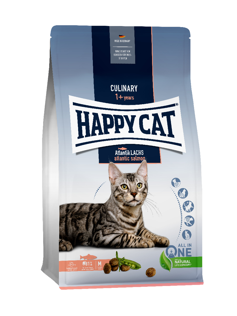 фото Сухой корм для кошек happy cat culinary, с атлантическим лососем, 10кг