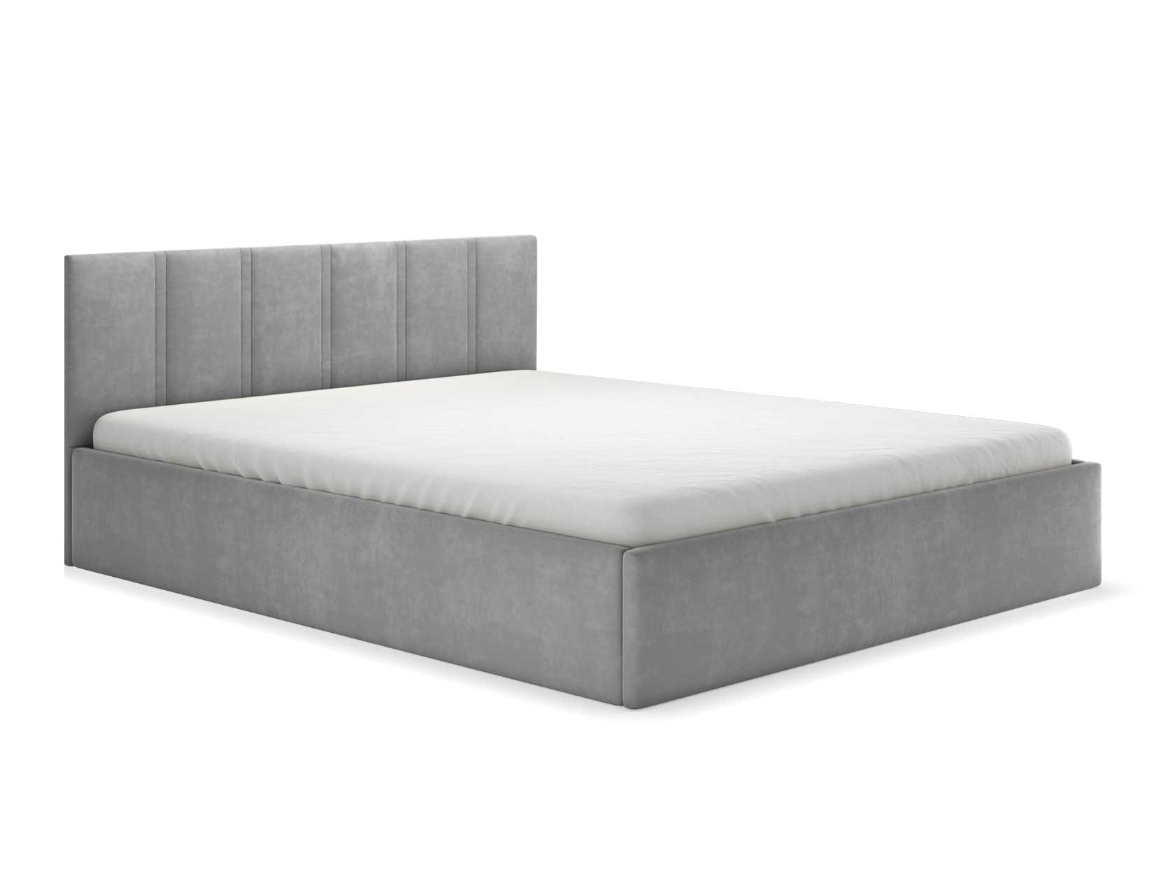 фото Двуспальная кровать первый мебельный корсо пм серый, велюр, 160х200 см