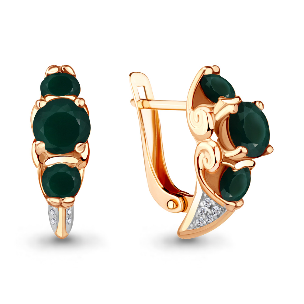 

Серьги из серебра с агатом Aquamarine 4298209А_925_з, 4298209А_925_з