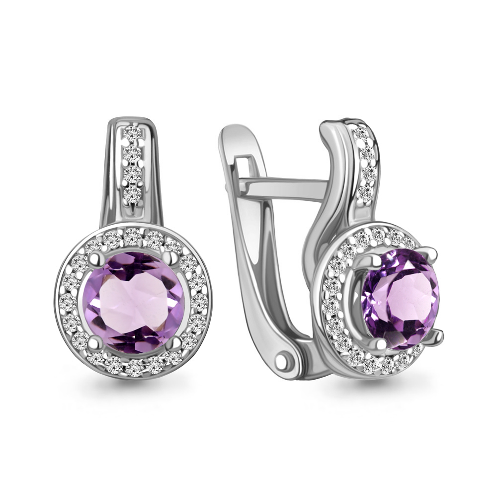 

Серьги из серебра с аметистом Aquamarine 4298104А_925_р, 4298104А_925_р