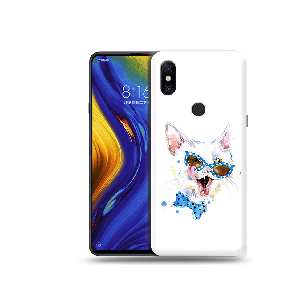 

Чехол MyPads Tocco для Xiaomi Mi Mix 3 белый кот (PT119757.326.229), Прозрачный, Tocco