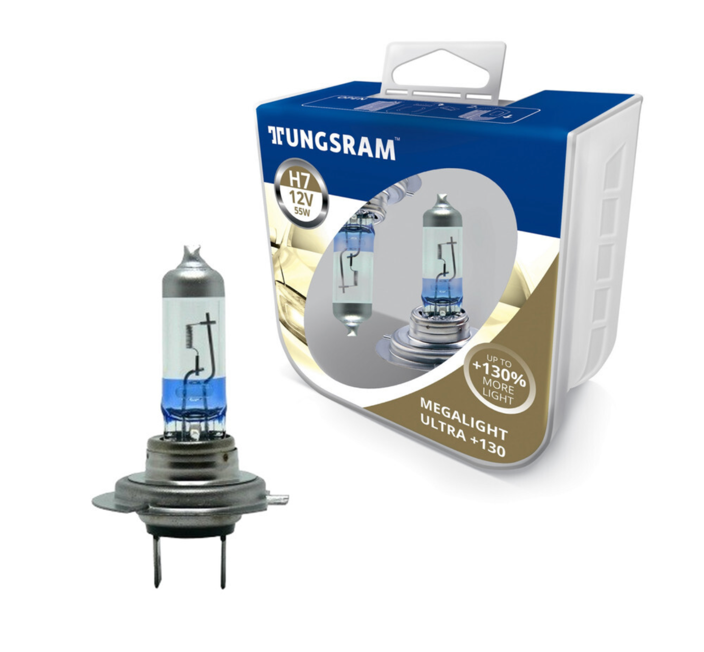 Tungsram 12v Лампа  H7  55w Megalight Ultra +130  Компл. 58520xnu B2 TUNGSRAM арт. 58520XN