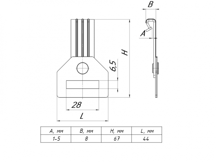 Вертикальный балочный зажим 1-5 мм под перфоленту EKF 20 шт