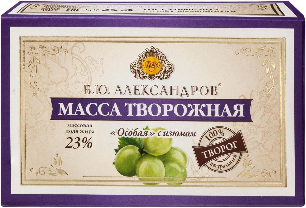 Творожная масса Б.Ю. Александров Особая с изюмом 23% 100 г