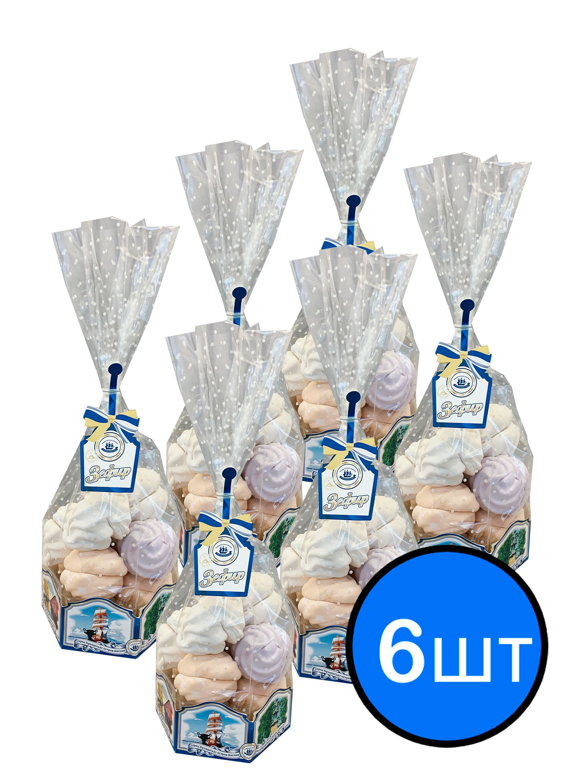 

Зефир "Зефирное облачко" АССОРТИ (Кронштадт), КФ КРОНШТАДТСКАЯ, 250г х 6шт