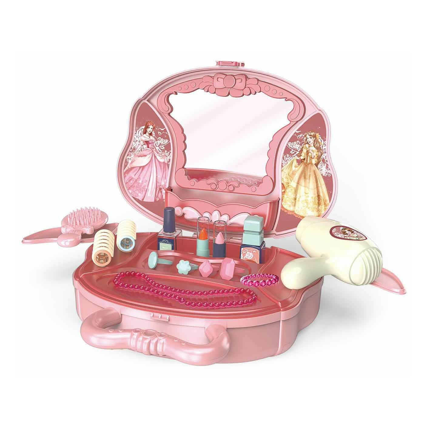 

Игровой набор Qing Da Toy Туалетный столик 17 предметов, Розовый