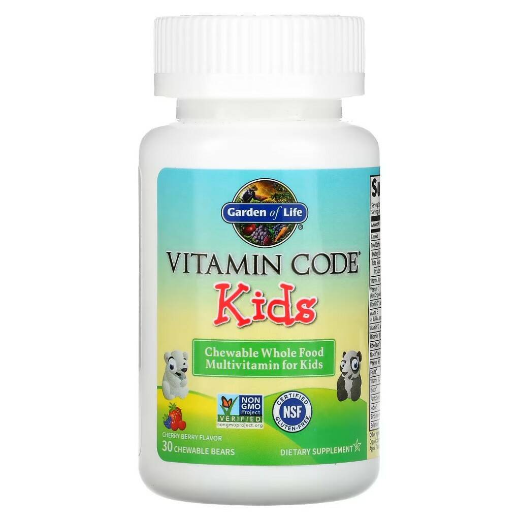 Купить 123-523, Мультивитамины для детей, Garden of Life, Vitamin Code, вишня, 30 жевательных мишек