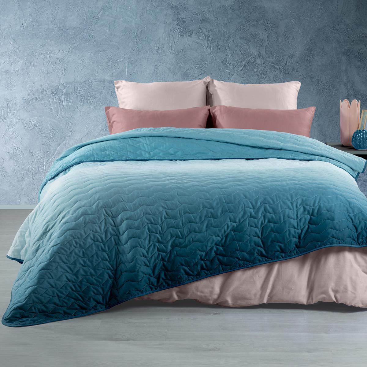 

Покрывало стеганое «WENGE» 210х240 "Ombre" Silver 11998-19 Сатин