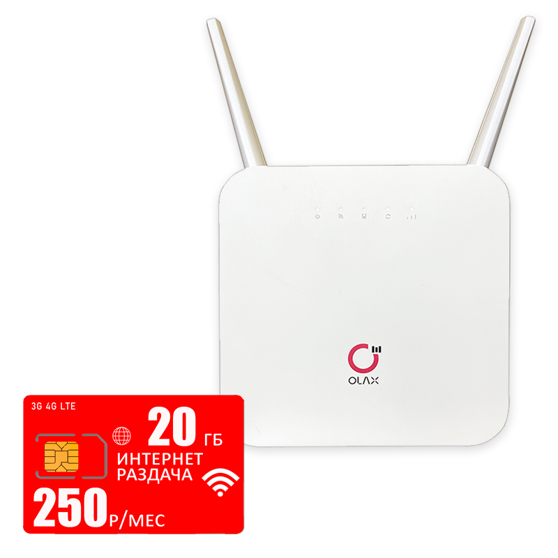 

Wi-Fi роутер Olax Ax6pro (komplekt-olaxAX6-mtc-20gb-pro-sb), Ax6pro