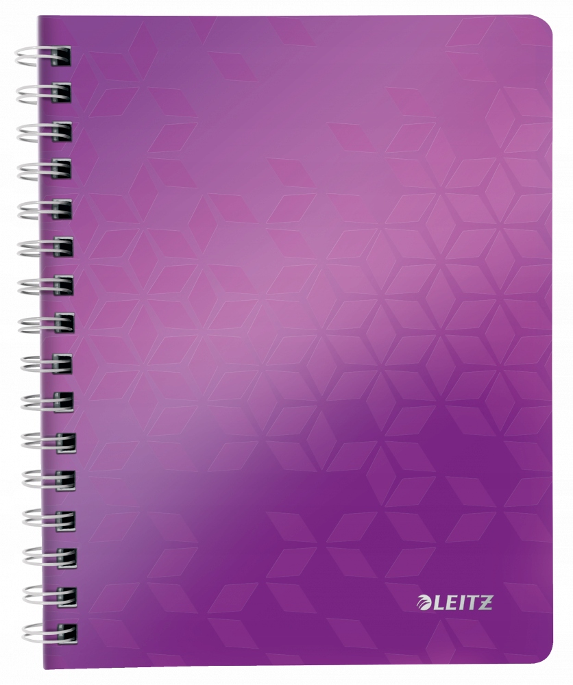 

Блокнот Leitz WOW, A5, 80л, в клеточку, спираль двойная, твердая обложка, фиолетовый, A5, 80л