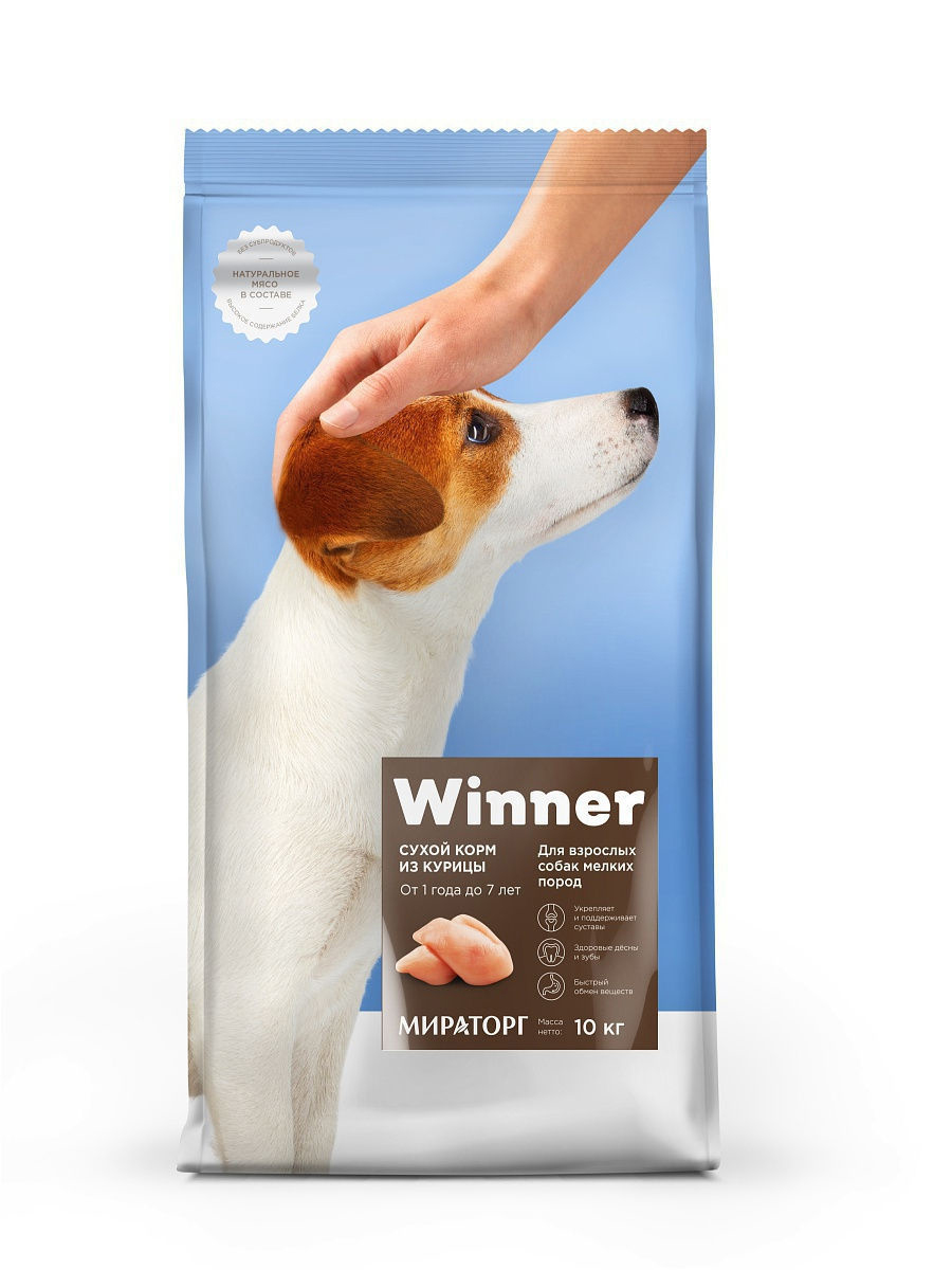 Сухой корм для собак Winner, курица, 1 шт., 10 кг