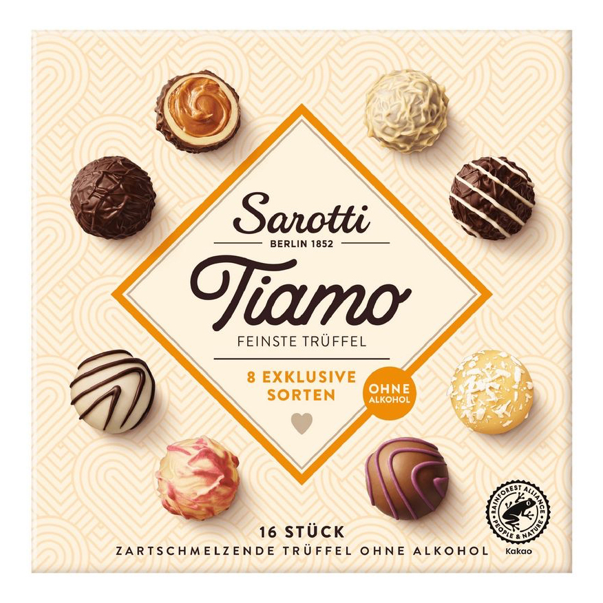 Конфеты Sarotti Tiamo Truffles в молочном темном и белом шоколаде 200 г