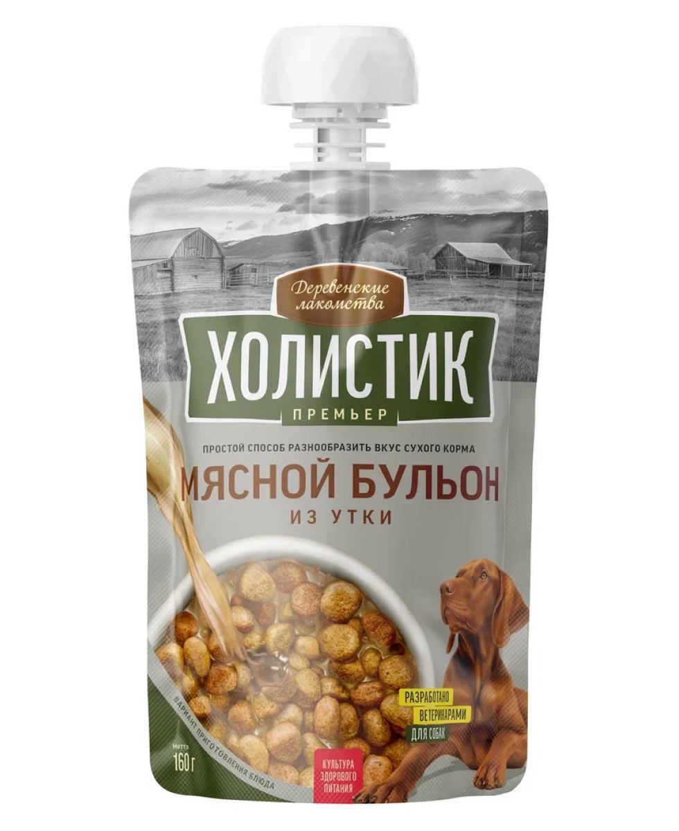 

ДЕРЕВЕНСКИЕ ЛАКОМСТВА ХОЛИСТИК ПРЕМЬЕР 160 г Мясной бульон для собак из утки 1х10
