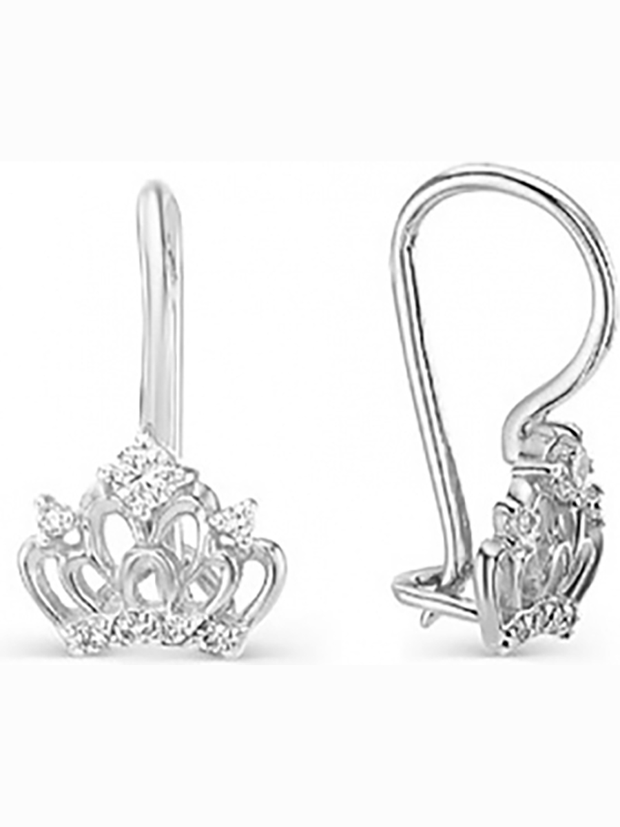 

Серьги Короны с 14 фианитами из серебра Вероника С630-683, С630-683