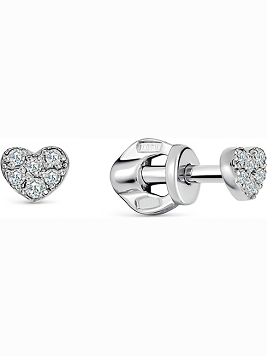 

Серьги Сердечки с 12 фианитами из серебра Вероника С630-1951, С630-1951